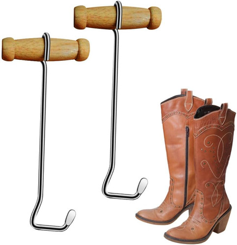 Steel boot puller with wood - steel,