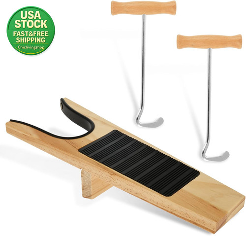 Wooden boot jack and hook - jack,