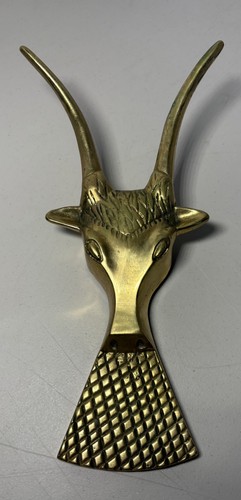 Vtg solid brass longhorn steer - vtg,